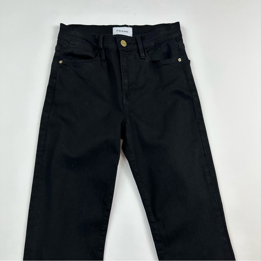 Frame Denim Le High Flare in Film Noir Jeans Size 26 - Picture 3 of 11